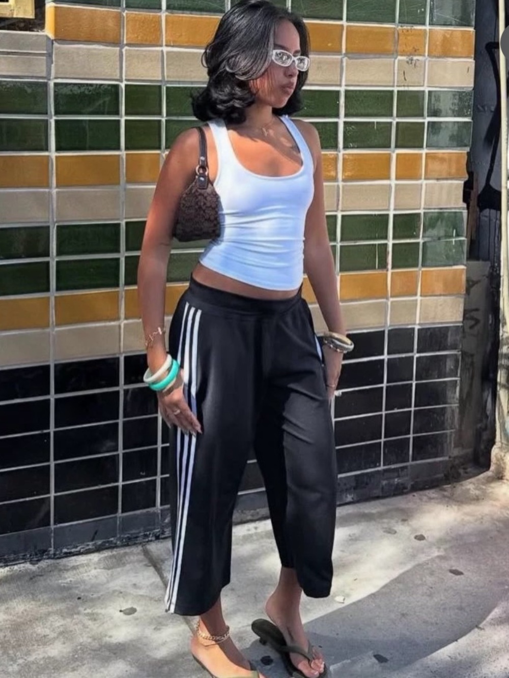 Adidas capri track pants